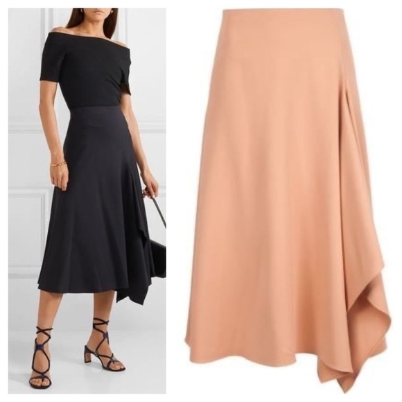 Rosetta Getty / peach asymmetrical midi skirt - Picture 1 of 3